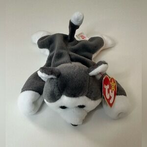 1996, Ty Beanie Baby Nanook the Husky Retired. RARE with Tag Errors Style #4104‎